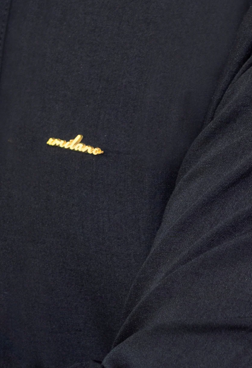 Signature xMilano Badge and Gumpatti Shalwar Kameez-Black - Image 3