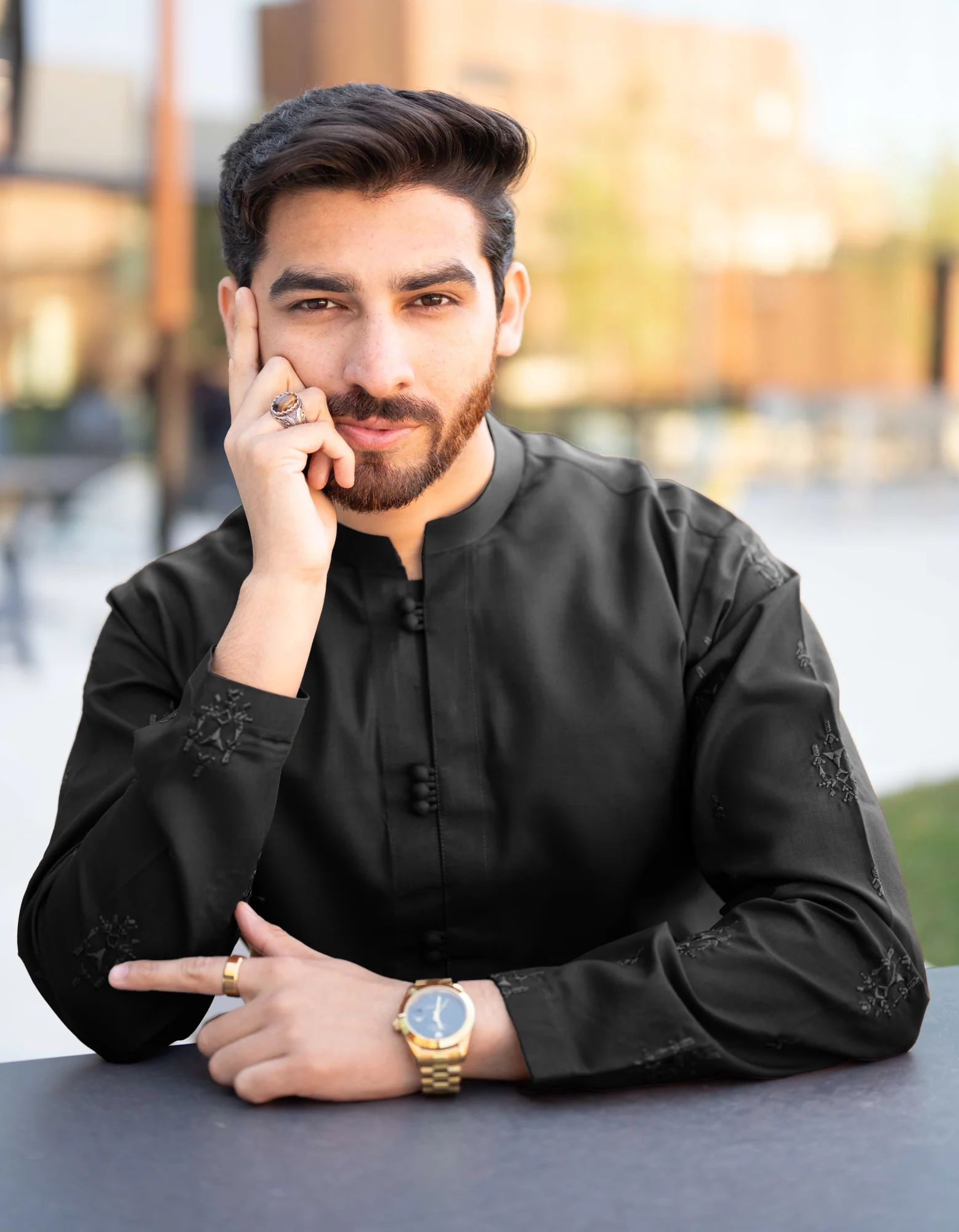 Eid Collection Embroidered Sitched Suit Black - Image 2