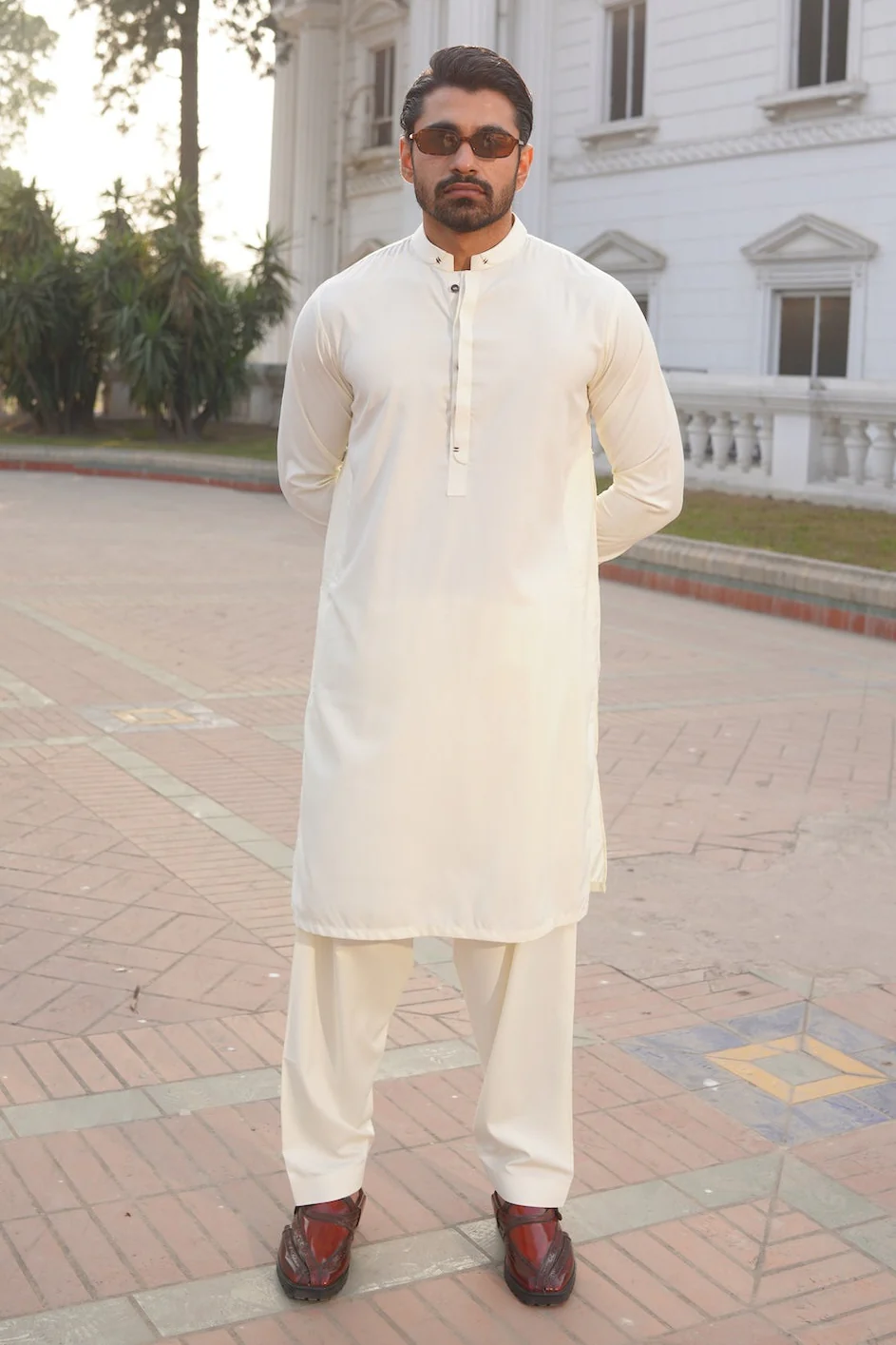 Stitched Modern Gumpatti Kameez with Shalwar - Boski