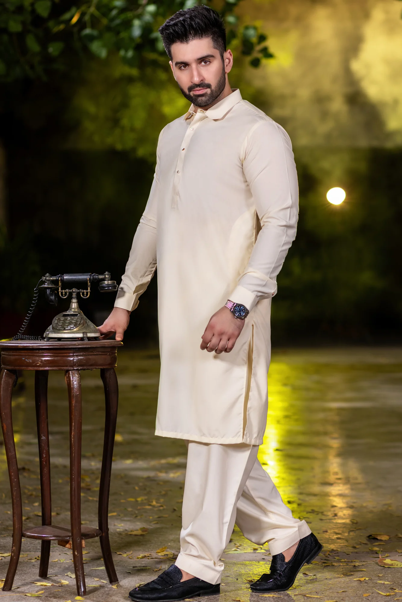 Spanish cut collar Shalwar Kameez-Boski