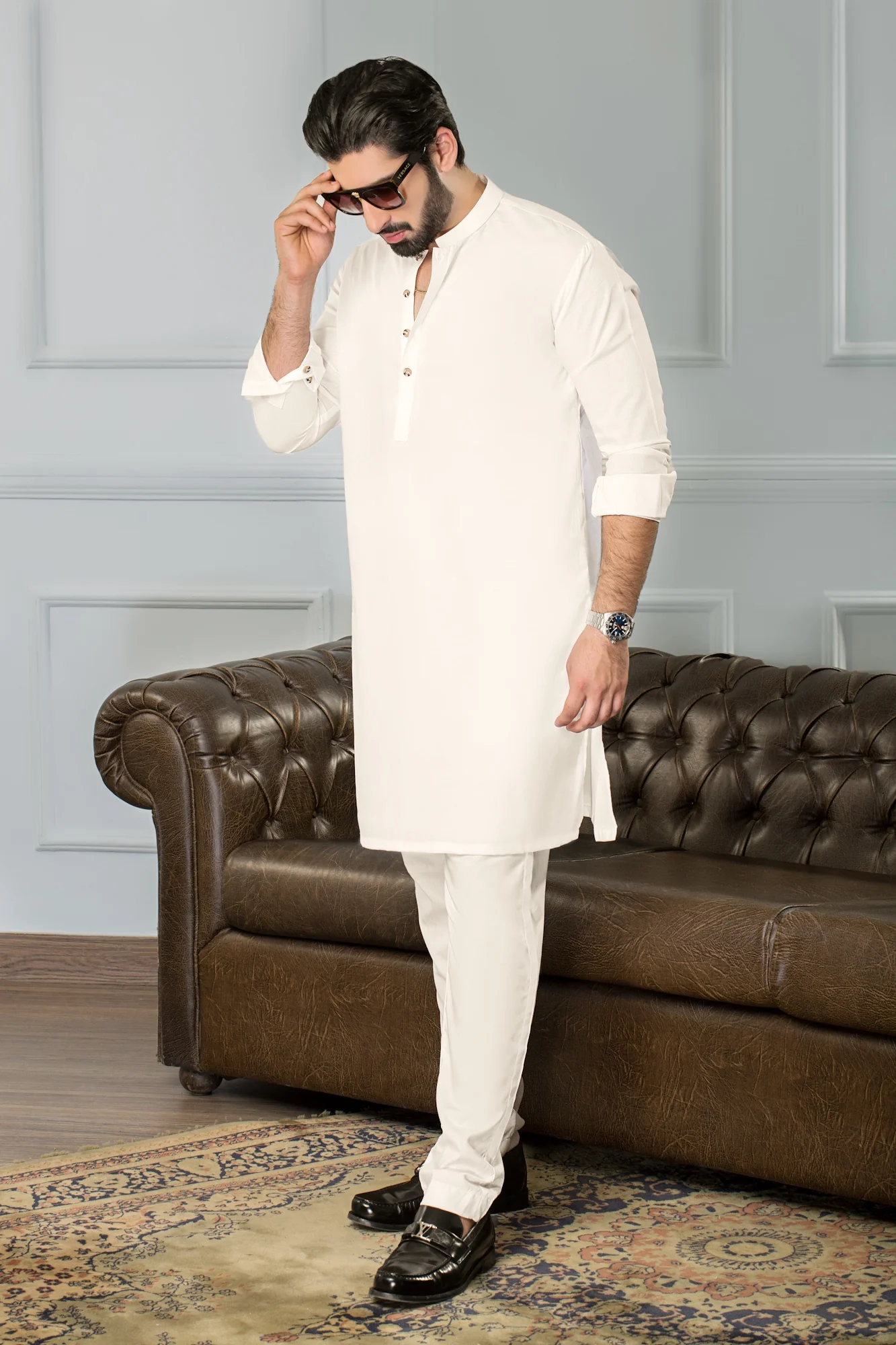 Dotted Stitched Formal Suit with Trouser - Boski - Image 2