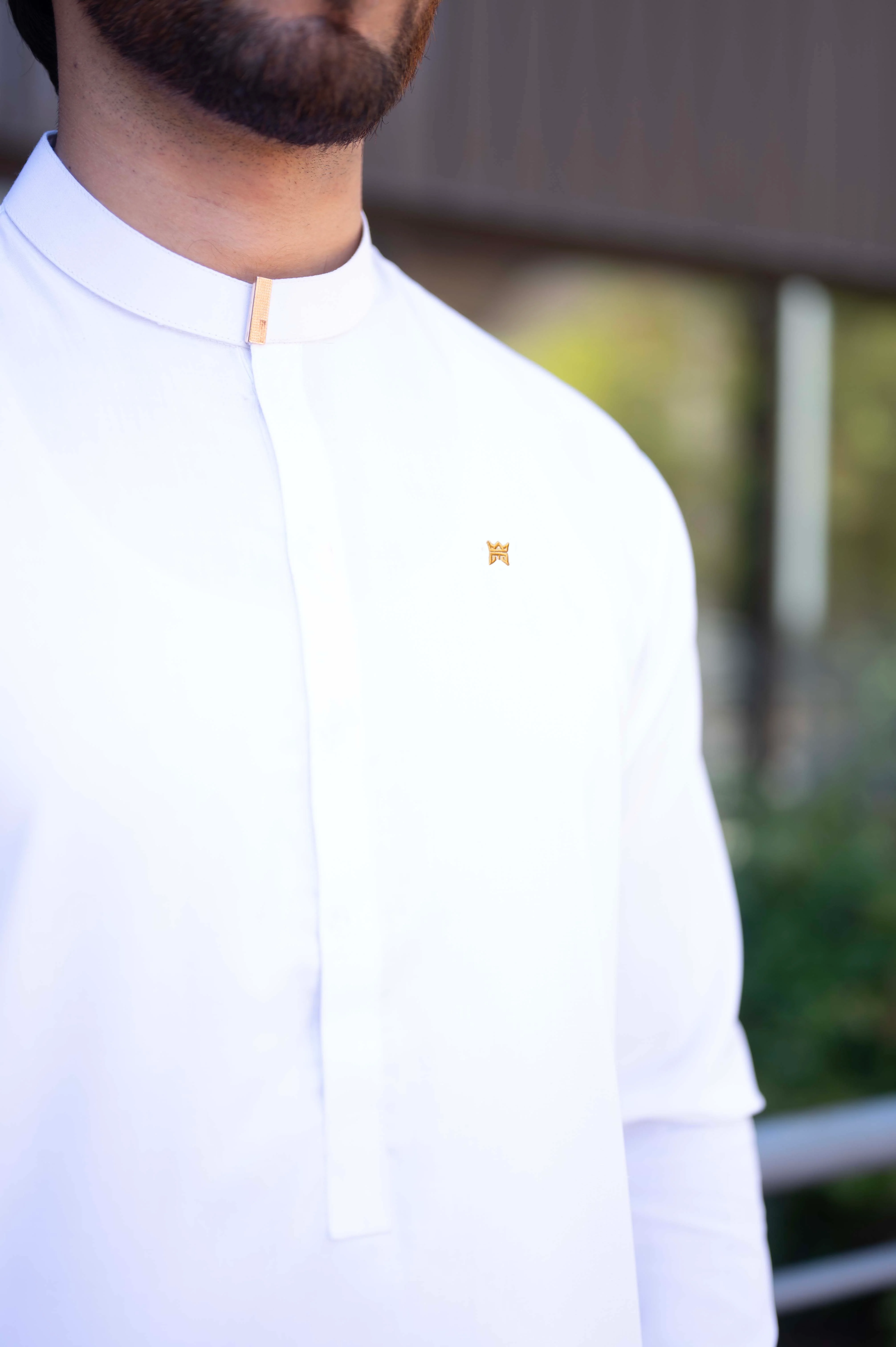 White Crisp Fall Stitched Gumpatti Suit with Shalwar - Image 3
