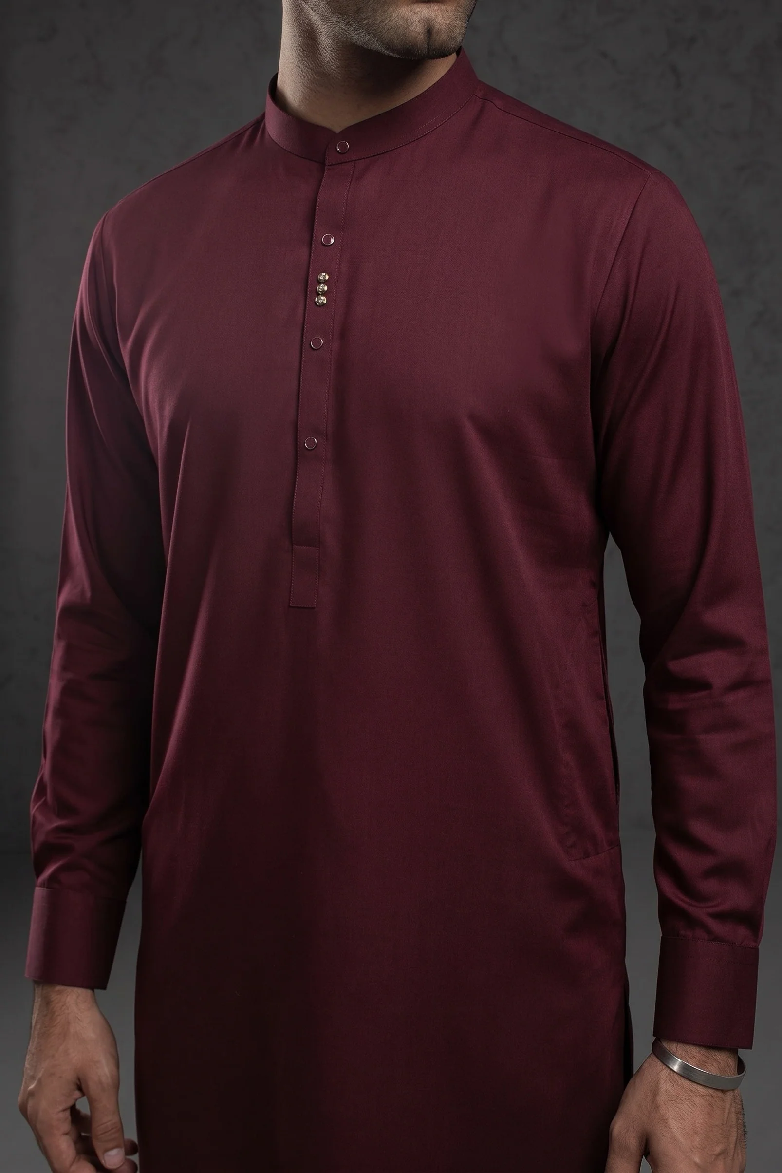 Festive Collection Stitched All Season Blended Ban Suit -Wine