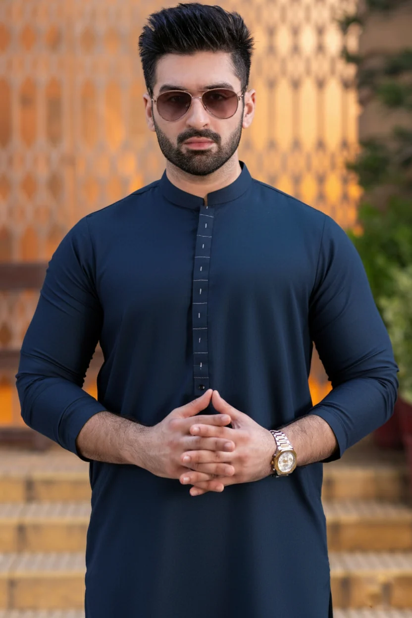 Fashion patti Ban Kurta Trouser-Navy