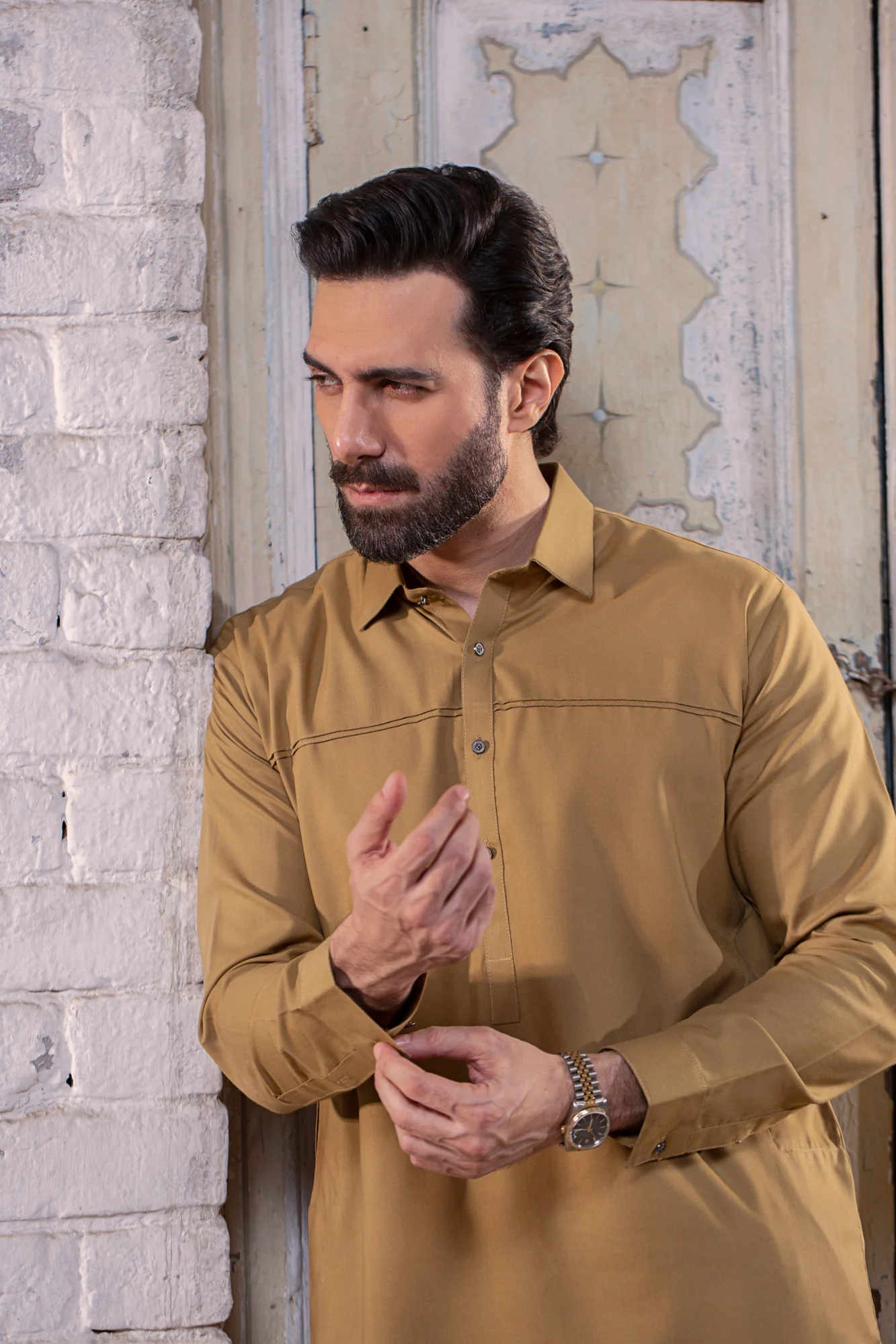 Royal Collection Stitched Suit - Khaki - Image 2