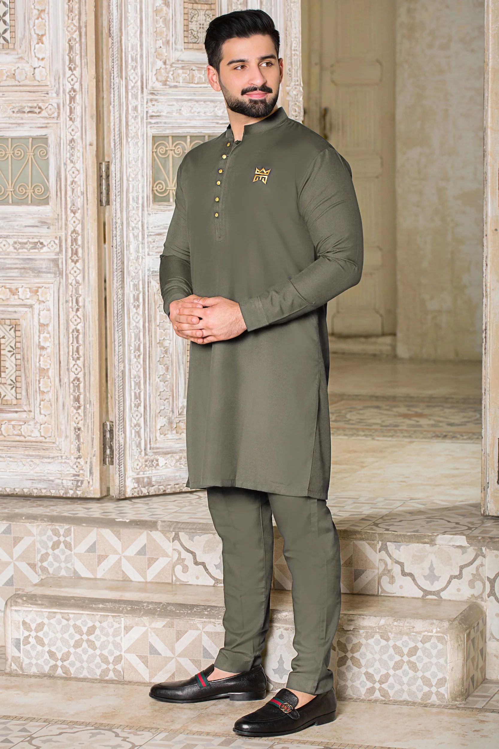 Platinum Collection All Season Stitched Ban Suit - Ash grey