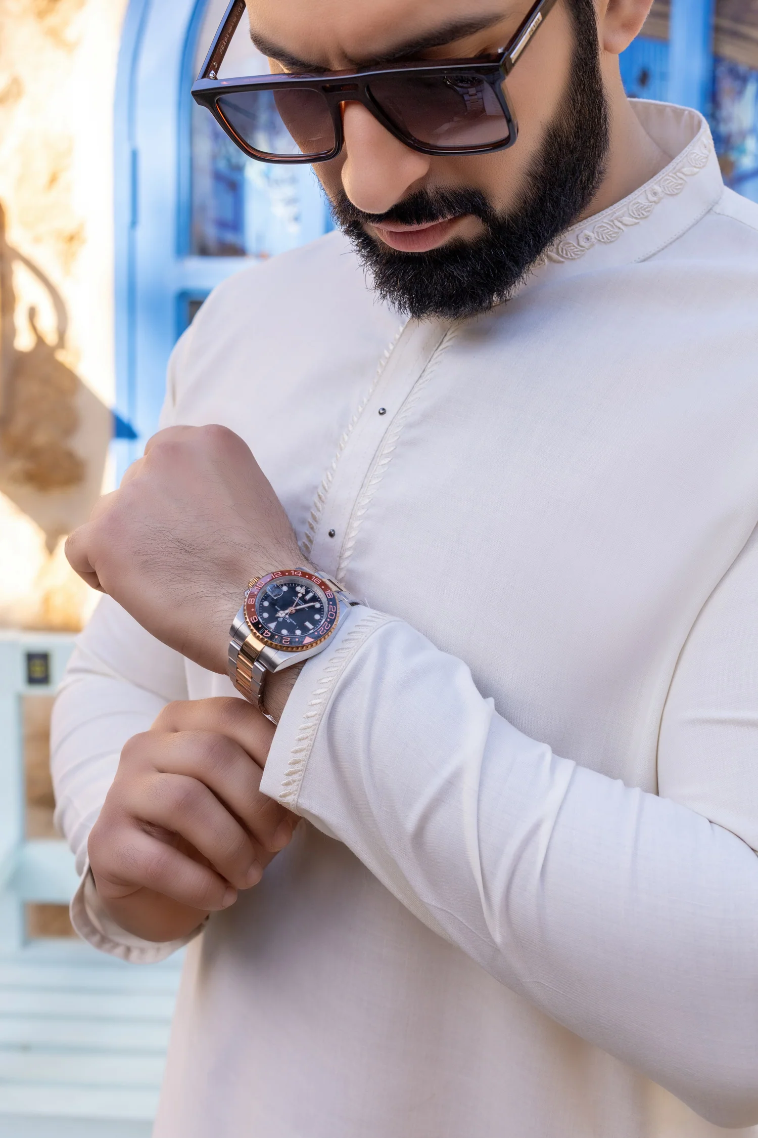 Rivet Detailing Stitched Suit with Shalwar Boski