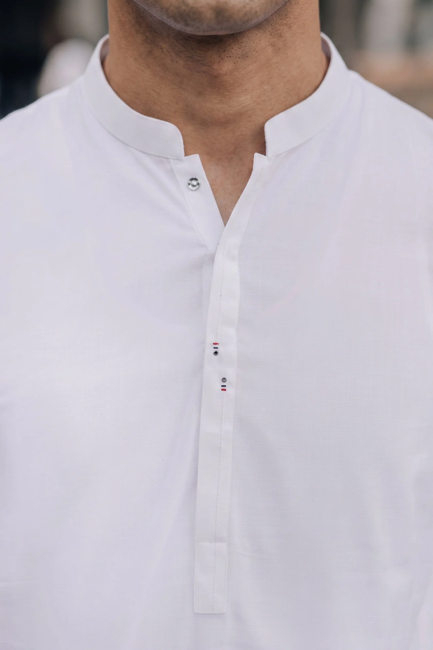 Stitched Kurta trouser with gumpatti ban Egg-white